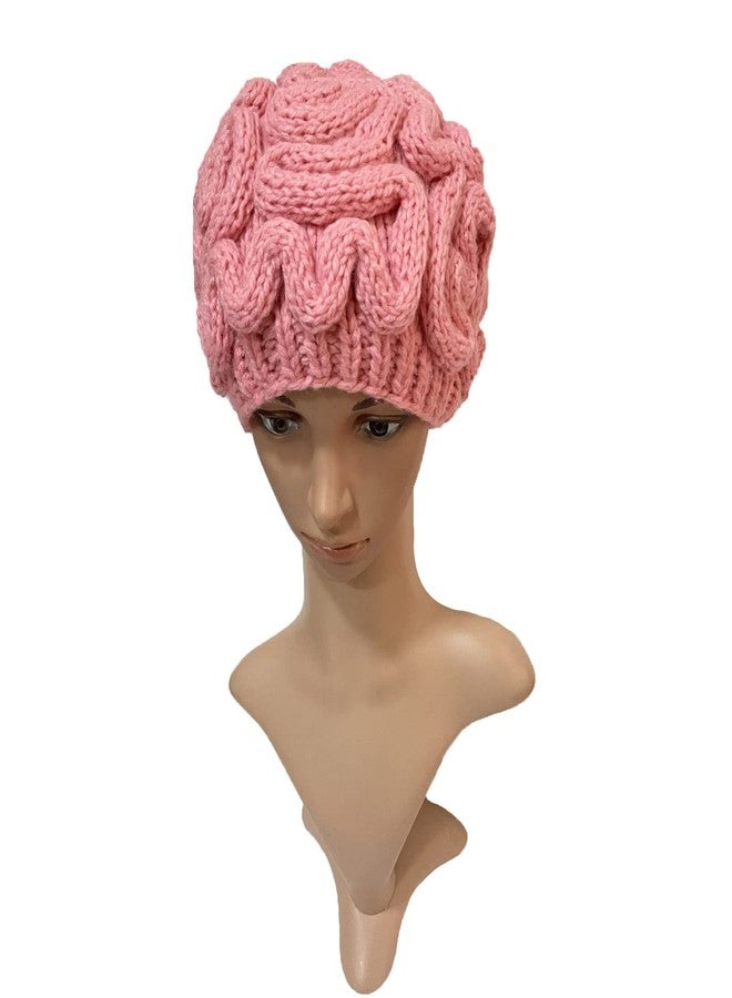 BIBITIME Unisex Handmade Knitted Brain Beanie Cap Halloween Hat Christmas Hats (Made to fit Average Adult, Pink) - Image 2