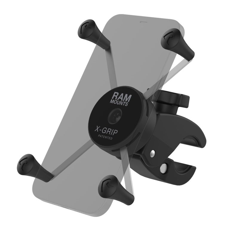 RAM MOUNTS X-Grip Large Phone Mount with Low-Profile RAM Tough-Claw RAM-HOL-UN10-400-2U for Rails 0.625" to 1.14" in Diameter - Image 1