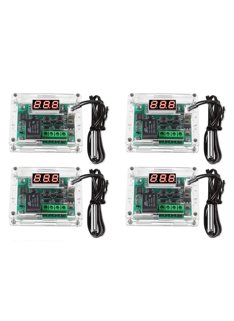 W1209 DC 12V Digital Temperature Controller, Board Red Digital Display Thermostat -50-110°C Electronic Temperature Temp Control Module Switch with Waterproof Case - Image 1