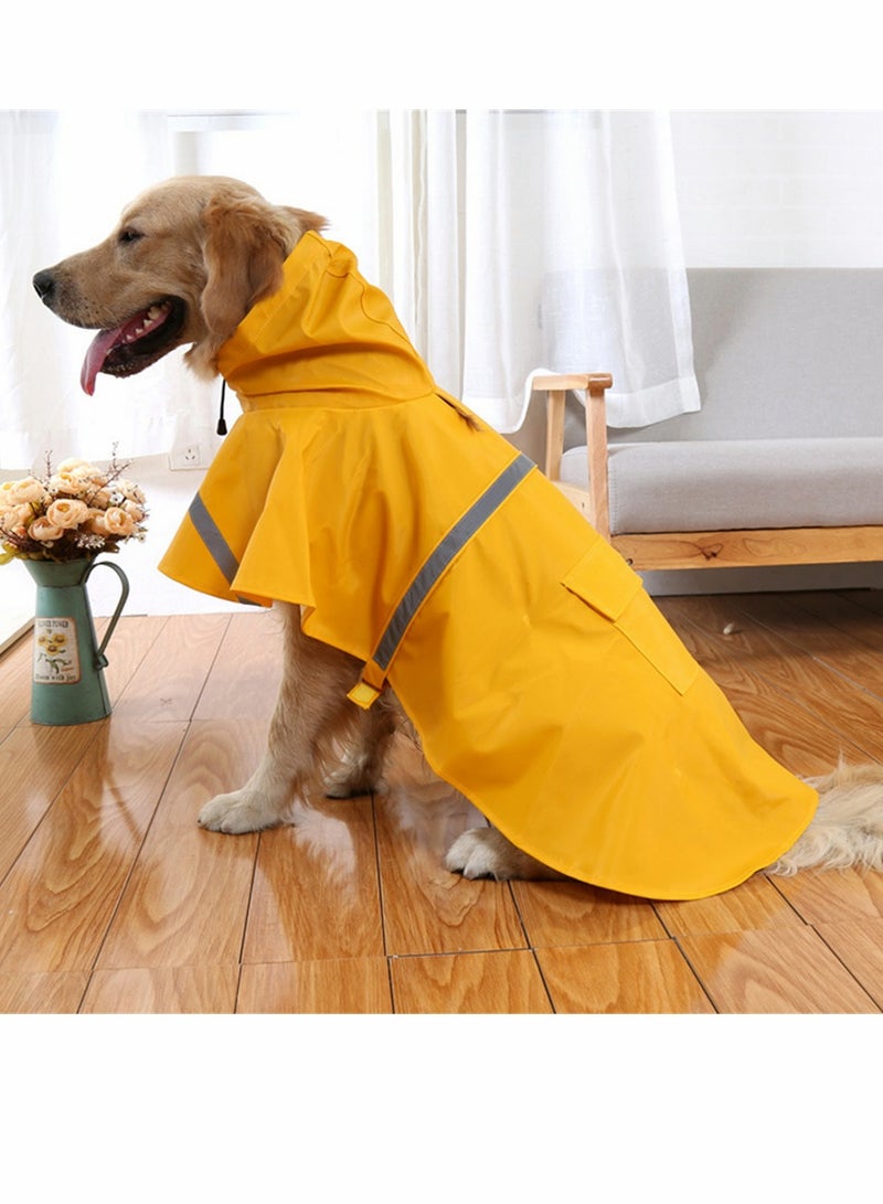 Large Dog Raincoat with Reflective Strip - Waterproof Lightweight Poncho Jacket for Outdoor Walking, Breathable Windproof Hoodie for Pets, Orange - Image 5
