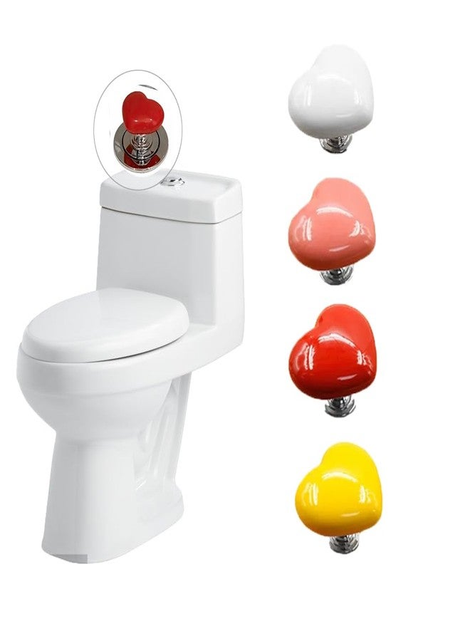 UtySty 4 Pack Toilet Push Button Pusher Heart Shape Adhesive Press Extension Handle Helper Long Nail Saver Gadgets for Toilet Flush Valve Button Smart Bidet Toilet One Piece Toilet Bathroom - Image 1