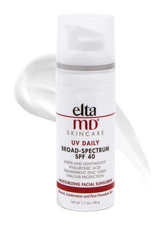 Elta MD UV Daily Face Sunscreen with Zinc Oxide, SPF 40 Facial Sunscreen, Helps Hydrate Skin and Decrease Wrinkles, Lightweight Face Moisturizer Sunscreen, Absorbs into Skin Quickly, 1.7 Oz  - Image 1