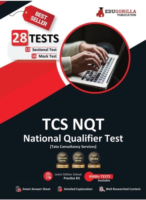 TCS NQT Book 2025 : National Qualifier Test - 16 Mock Tests (Part A and B) and 12 Sectional Tests (1000 Solved Questions) with Free Access to Online Tests