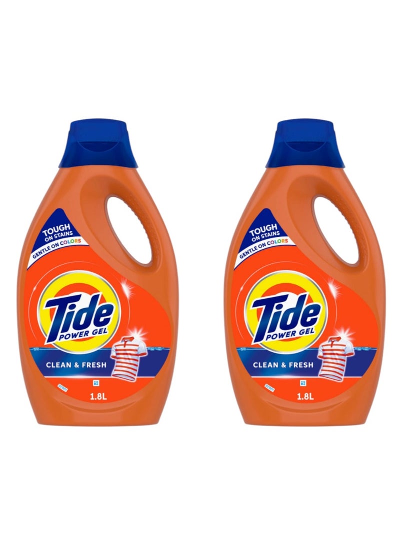 تايد منظف الغسيل باور جيل للغسالات الاوتوماتيك عبوتين 1.8 لتر