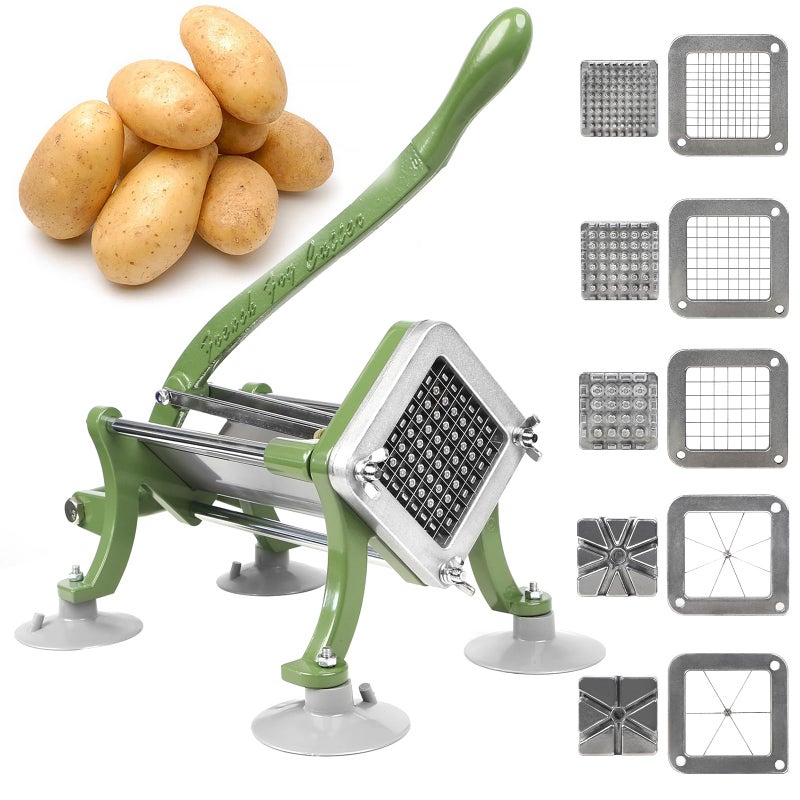 French Fry Cutter Commercial Potato Slicer with Suction Feet Complete Set Includes 14 38128 Pieces6 Pieces