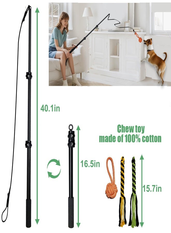 SailStart Flirt Pole for Dogs Heavy Duty 40inch Extendable Aluminum Alloy Dog Flirt Pole for Large/Medium/Small Gogs,Interactive Dog Toys for Indoor/Outdoor - Image 2