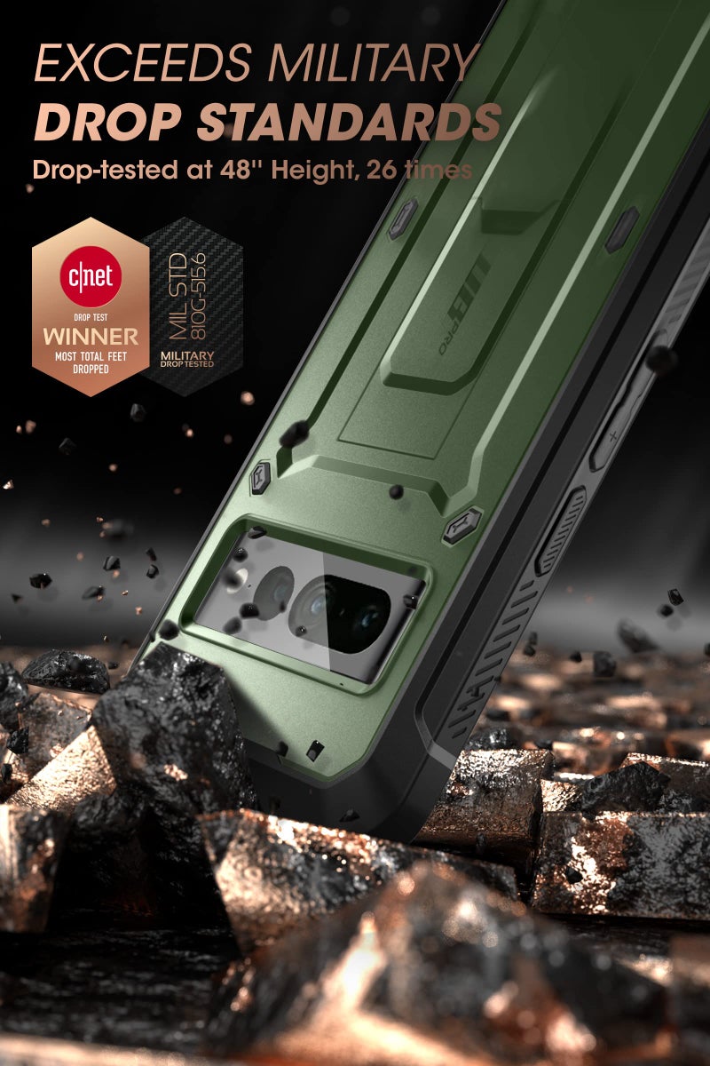 SUPCASE Unicorn Beetle Pro Series Case for Google Pixel 7 Pro (2022 Release), Full-Body Rugged Holster Case with Built-in Screen Protector (Guldan) - Image 3