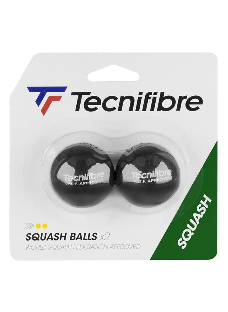 TecniFibre SQUASH BALLS - Set of 2 (double yellow dot) 