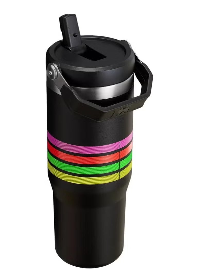 Stanley Stainless Steel IceFlow Flip Straw Tumbler 30oz – Leak-Resistant Vacuum Insulated Travel Mug with Built-in Flip Straw, Carry Handle & Double-Wall Construction – Keeps Drinks Hot or Cold for Hours – BPA-Free Reusable Cup for Water, Iced Tea, Coffee, Juice & More – Ideal for Office, Gym, Outdoor Use or On-the-Go Hydration - Image 1