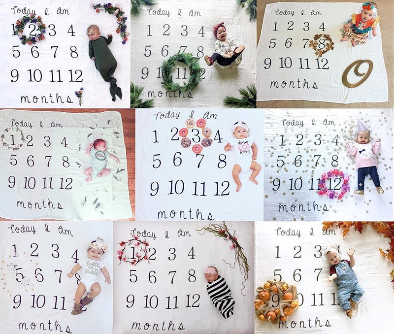 Kiddo Kind Baby Milestone Blanket - 52 x 48 - Makes Unique Photo Props for Babies - Extra Large Monthly Age Blankets Create Personalized Photography for Each Month - Perfect for Expecting Moms - Image 2