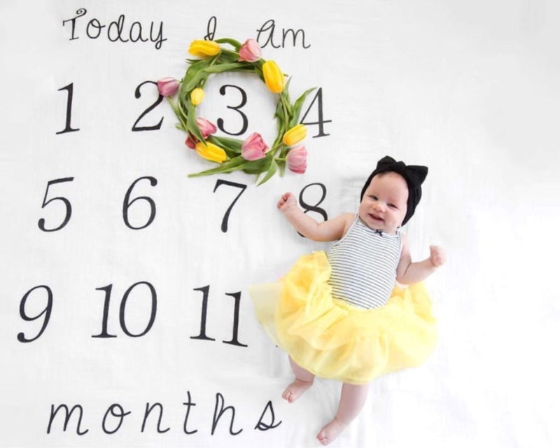 Kiddo Kind Baby Milestone Blanket - 52 x 48 - Makes Unique Photo Props for Babies - Extra Large Monthly Age Blankets Create Personalized Photography for Each Month - Perfect for Expecting Moms - Image 5