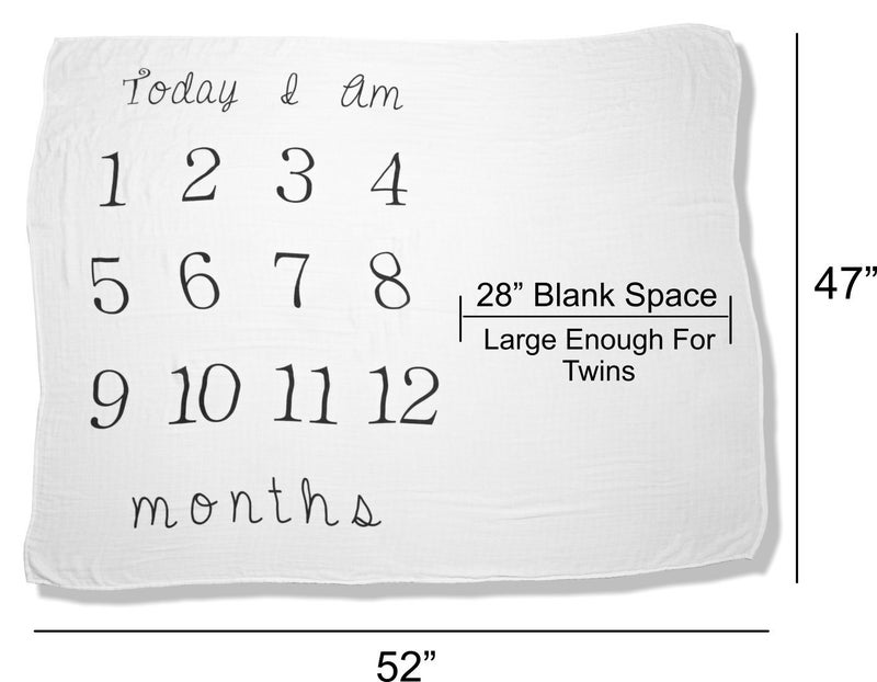 Kiddo Kind Baby Milestone Blanket - 52 x 48 - Makes Unique Photo Props for Babies - Extra Large Monthly Age Blankets Create Personalized Photography for Each Month - Perfect for Expecting Moms - Image 3