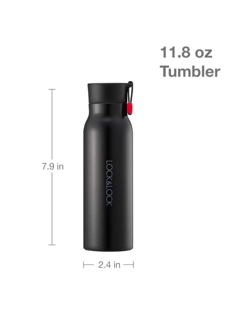 LOCK & LOCK LocknLock Name Tumbler 350ml – Durable BPA-Free Stainless Steel Travel Mug in Black  - Image 2