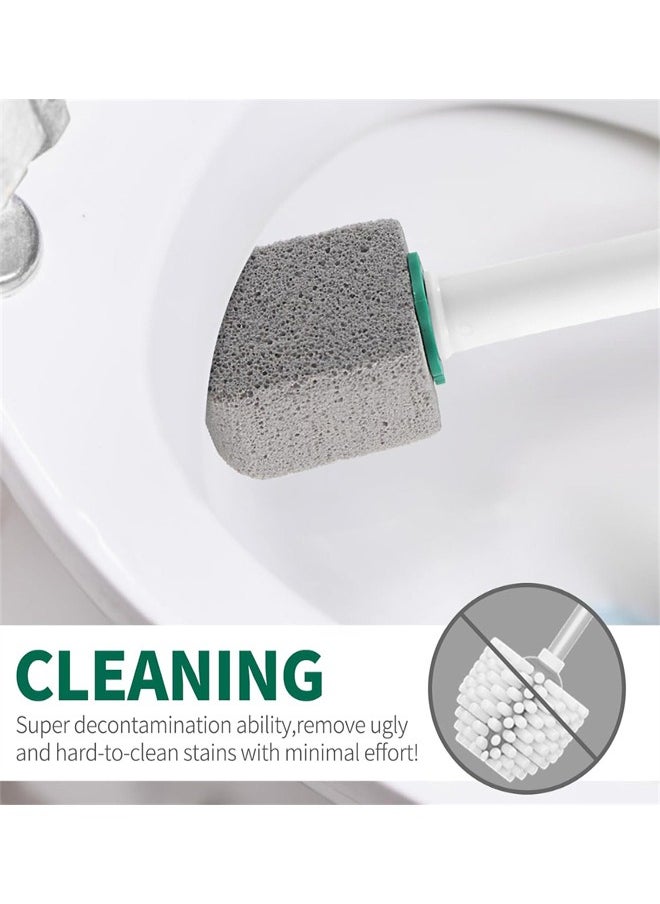 Generic - Pumice Stone Toilet Cleaner with Long Handle, Pumice Toilet Scrubber Toilet Bowl Stain,Rust and Grease Stain Clean,Suitable for Toilet Bathroom Kitchen Sink BBQ, 1 Handle+5 Pumice Stones - Image 1