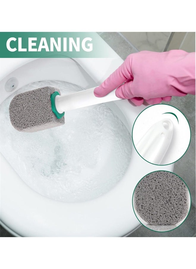 Generic - Pumice Stone Toilet Cleaner with Long Handle, Pumice Toilet Scrubber Toilet Bowl Stain,Rust and Grease Stain Clean,Suitable for Toilet Bathroom Kitchen Sink BBQ, 1 Handle+5 Pumice Stones - Image 1