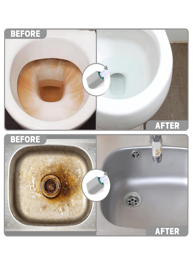 Generic - Pumice Stone Toilet Cleaner with Long Handle, Pumice Toilet Scrubber Toilet Bowl Stain,Rust and Grease Stain Clean,Suitable for Toilet Bathroom Kitchen Sink BBQ, 1 Handle+5 Pumice Stones - Image 1