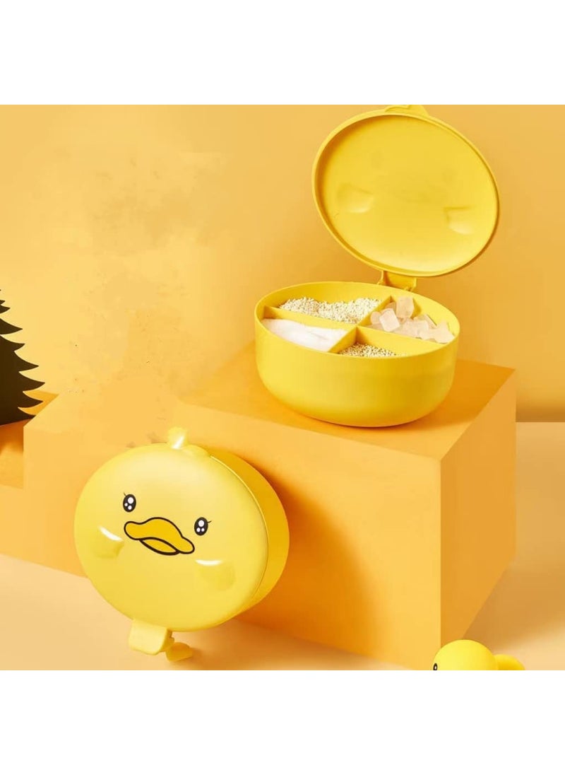 TORIOX FourGrid Integrated Seasoning Box with Spoon Duck Shape Design 4 Partition Rack Spice Pots Seasoning Box Storage Container Masala Box Case Set Storage Box Condiment Dispenser for Kitchen