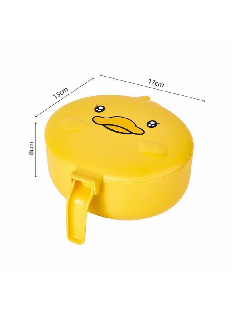TORIOX FourGrid Integrated Seasoning Box with Spoon Duck Shape Design 4 Partition Rack Spice Pots Seasoning Box Storage Container Masala Box Case Set Storage Box Condiment Dispenser for Kitchen
