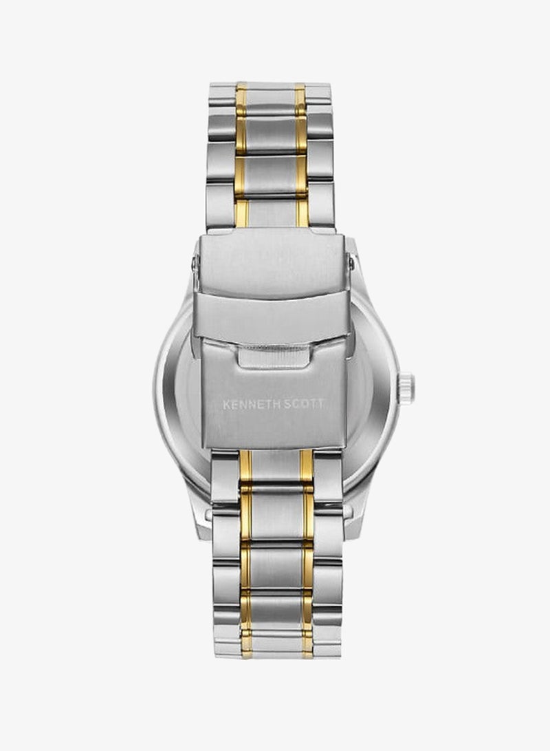 KENNETH SCOTT Men's Japanese Quartz Movement Watch, Analog Display and Bracelet Strap - K23029-TBTW, TT/Gld - Image 5