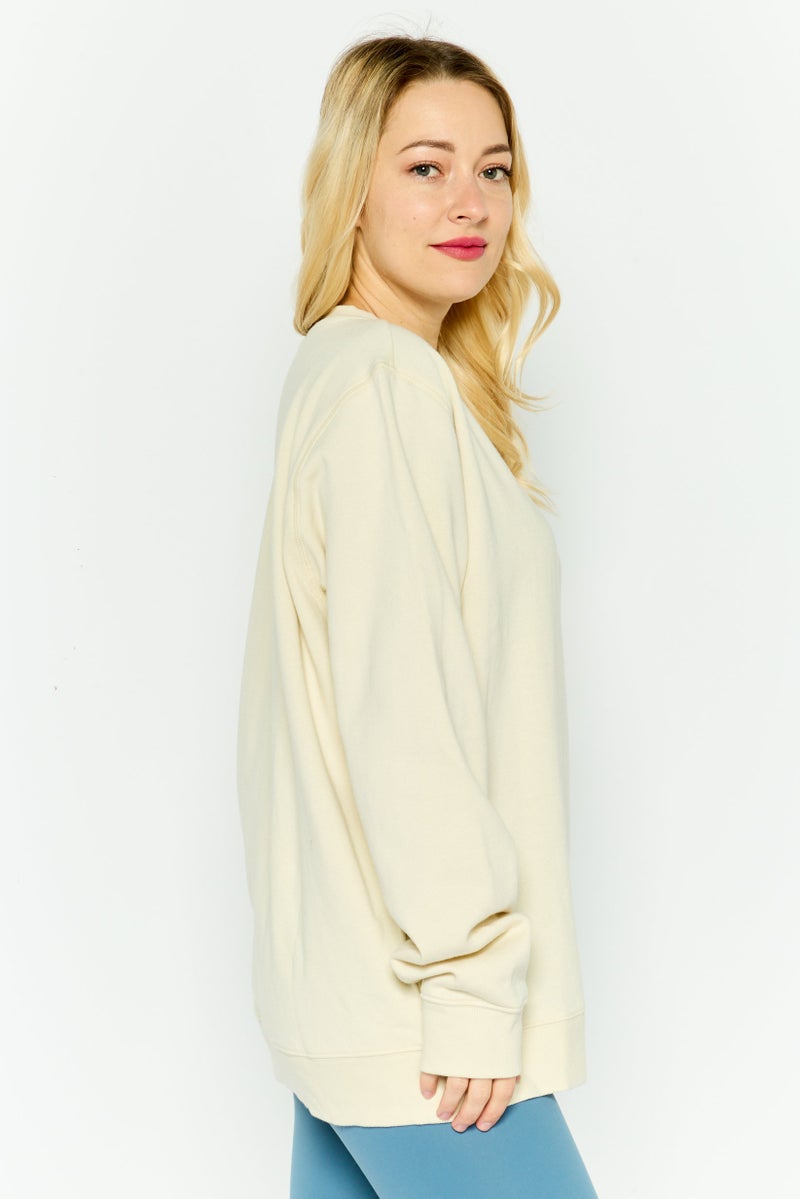 Ellesse ملابس رياضية نسائية بأكمام طويلة مناسبة، خارجي، لون أبيض فاتح - Image 2