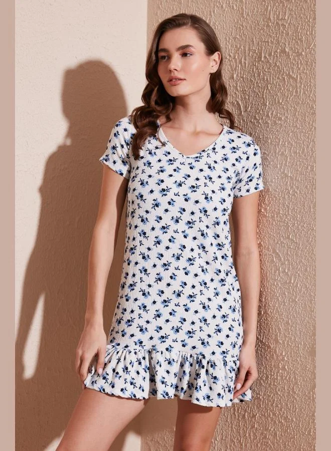 Lela Lela Floral Ruffle Detail Mini Dress Women's Dress 5865617