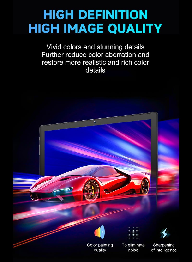 اكس برايم جهاز لوحي ذكي بشاشة HD+ مقاس 10.1 بوصة، يعمل بنظام Android 12، مع لوحة مفاتيح وماوس، ومعالج ثماني النواة، وذاكرة وصول عشوائي (RAM) سعة 12 جيجابايت + ذاكرة قراءة فقط (ROM) سعة 512 جيجابايت، وشريحتي اتصال، وشبكة 5G، وجهاز تعليمي للطلاب، باللون الذهبي - Image 2