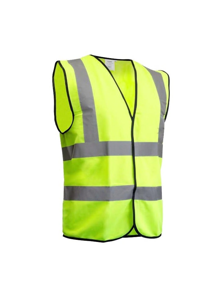 VINSTAR Reflective Safety Vest, High Visibility Breathable Day Night Warning Safety Jacket -100% Polyester Fluorescent Fabric With Piping and 360° Protection!, Velcro Closure ( M)  1  - Image 1