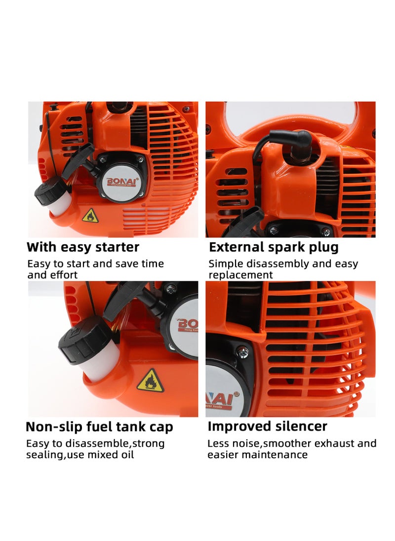 BONAI Bonai 25.4CC Handheld Gasoline Blower - Powerful 2-Cycle Gas Blower for Lawn Care with 300 CFM Airflow and 110 MPH Speed  - Image 3