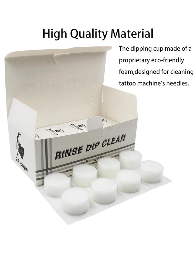 LXIANGN Dip Foam,Professional 24Pcs Tattoo Dip Foam Rinse Cup Disposable Dip Clean Foam Cup Caps Cartridge Dip Foam Cleaning Supplies for Tattoo Needle - Image 2