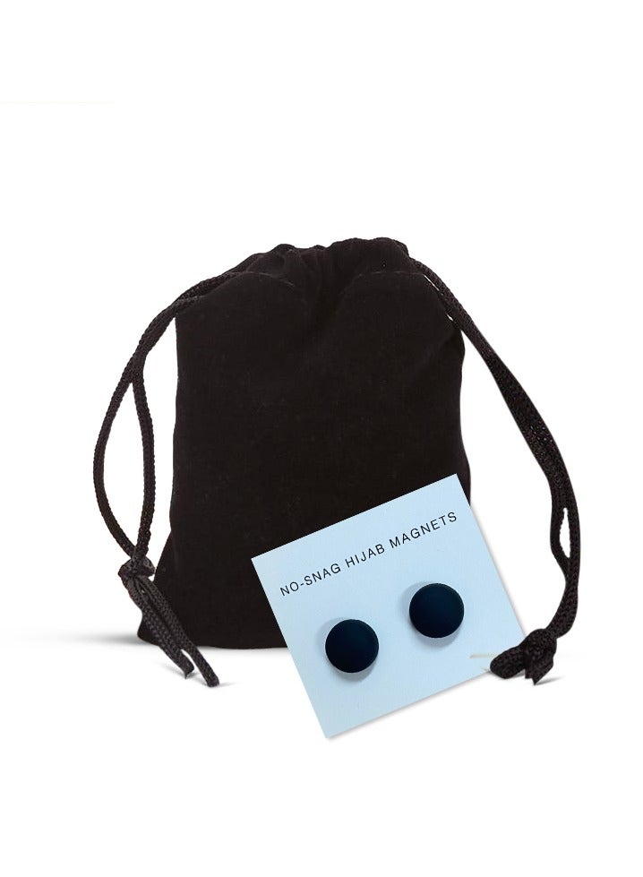 2 Pair Matte Black Hijab Magnets - Image 1