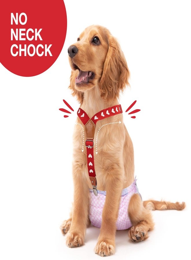 Pet Soft Dog Suspenders 2 Pieces Female Dog Diaper Suspenders for Dogs Diaper Keeper Suspender for Dog Skirt, Dog Dress (Cute Hearts, XS/S) - Image 2