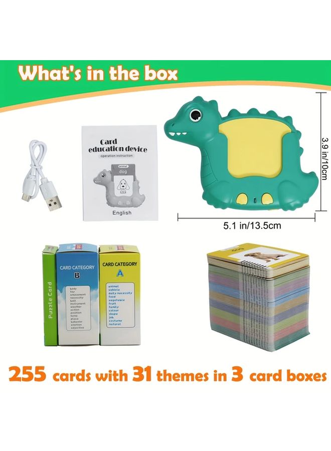 255 Cards 510 Words English Talking Flash Cards Educational Toys For Kids - Image 1