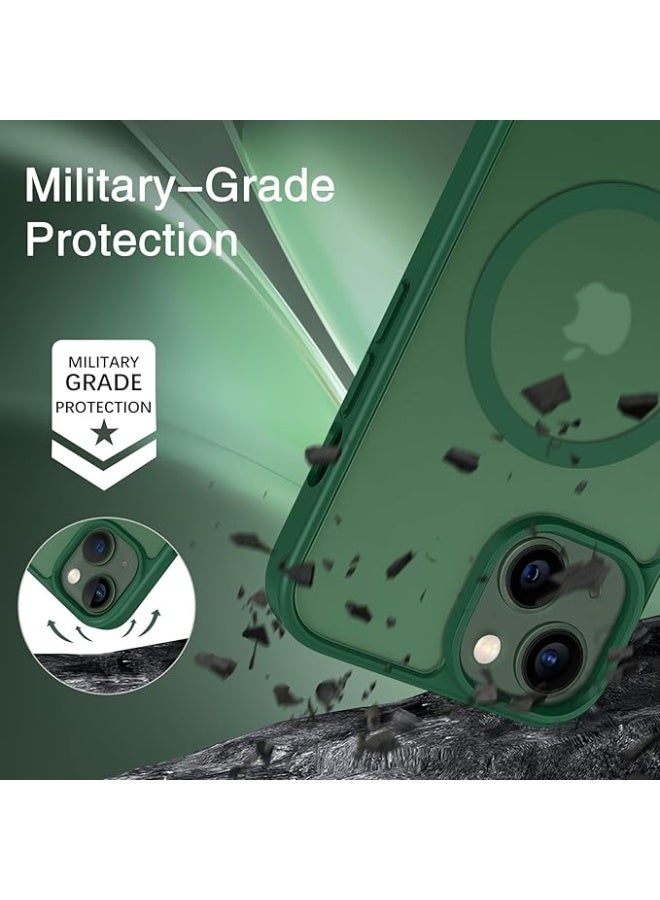 Magnetic for iPhone 13 Mini Case & iPhone 12 Mini Case,Compatible with MagSafe, Military Grade Dropproof Translucent Matte Hard Back Soft Edge Slim Phone Case iPhone 13/12 Mini , (Green) - Image 5