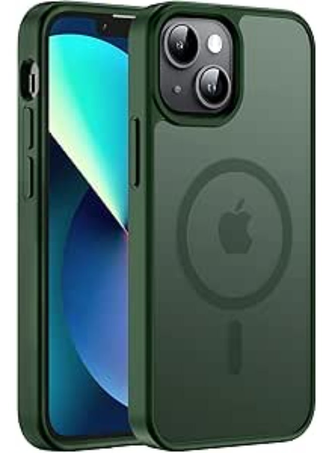 Magnetic for iPhone 13 Mini Case & iPhone 12 Mini Case,Compatible with MagSafe, Military Grade Dropproof Translucent Matte Hard Back Soft Edge Slim Phone Case iPhone 13/12 Mini , (Green) - Image 1