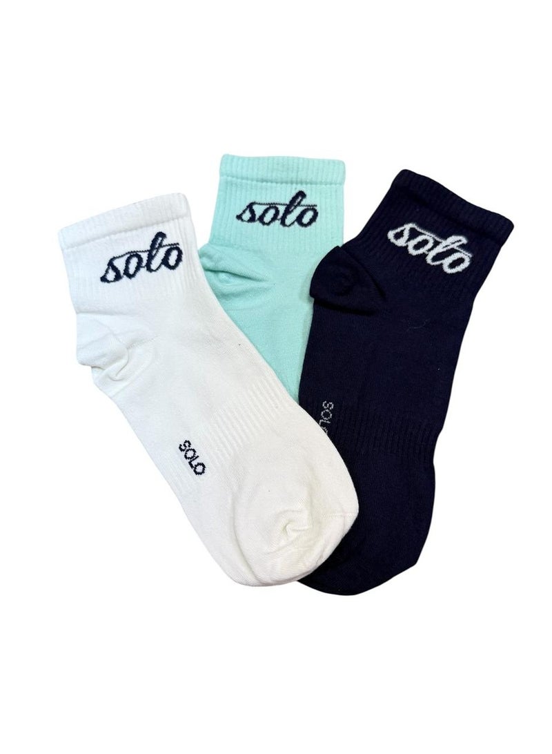 Solo Solo women Trendy Ankle Pack of 3 Socks 