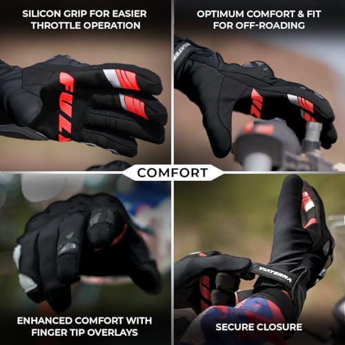 ViaTerra Roost Offroad Motorcycle Gloves - Trail Riding Gloves|SasTec CE Level 2 Knuckle Protectors|Superior Control & Unmatched Grip|Touch Screen Friendly Riding Gloves (Black, XL) - Image 5