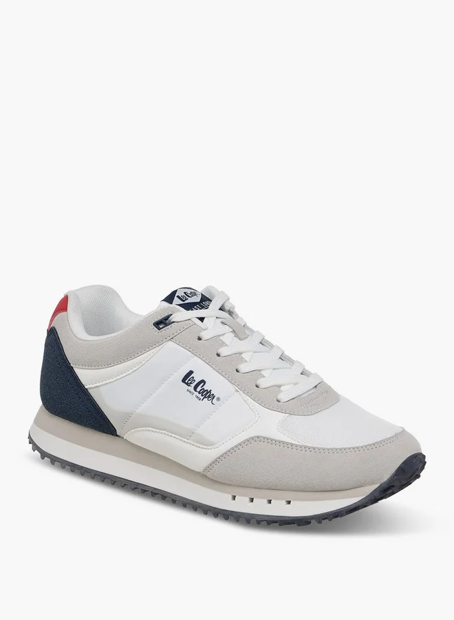 لي كوبر Men's Logo Print Lace-Up Sneakers