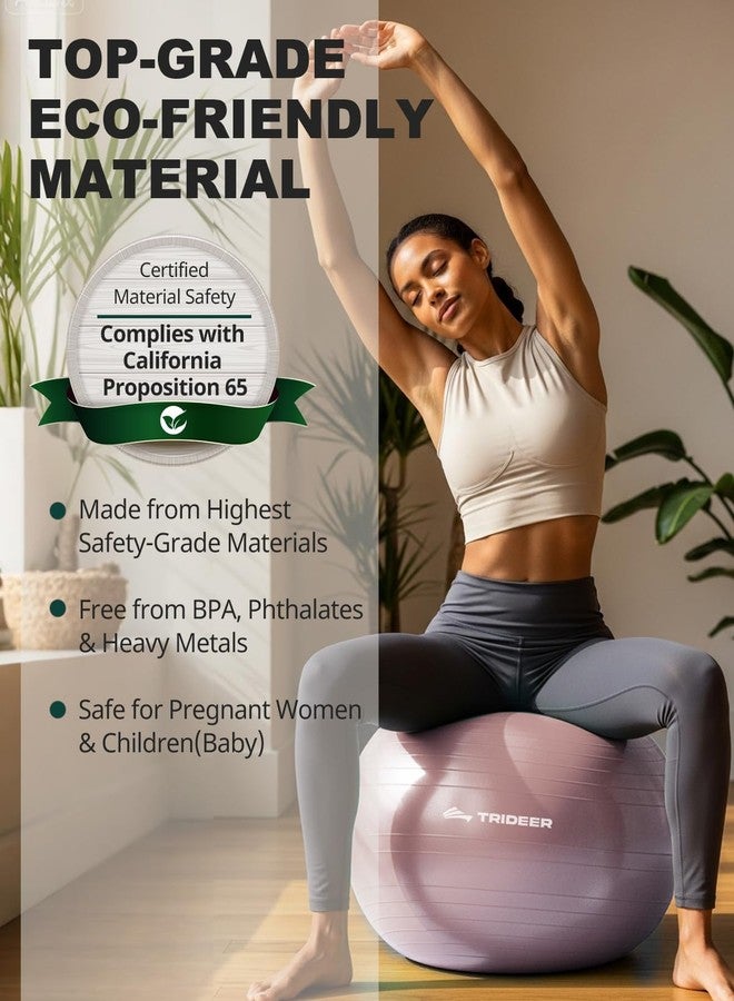 Trideer Exercise Ball Yoga Ball - Office Seating & Balance Ball Chair, Stability Ball for Pilates, Physical Therapy,Core Training & Balance Improvement & Stretching - Image 3