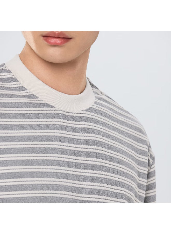 Markless Sailor Wind T-shirt For Men, Short Sleeve, New Summer 2025 Style, Loose-fitting Breathable Tee, 5641 Beige Gray, Size M - Image 3