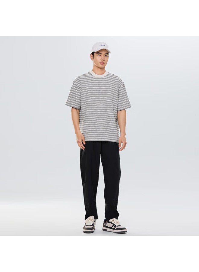 Markless Sailor Wind T-shirt For Men, Short Sleeve, New Summer 2025 Style, Loose-fitting Breathable Tee, 5641 Beige Gray, Size M - Image 2