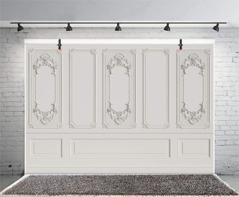 Leyiyi 10x6.5ft Vintage Room Inside Backdrop European Frame Modern House French Castle Cementery Wall Retro Style Photo Background Cowboy Kids Birthday Portrait Studio Prop Vinyl Wallpaper - Image 4