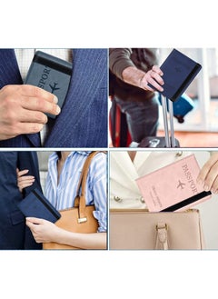 KHAJUL Passport Travel Holder Cover Case with Elastic Strap, T Tersely PU Leather RFID Blocking Document Organizer Protector, for Credit and ID Cards, Boarding Passes (Pink)  - Image 5