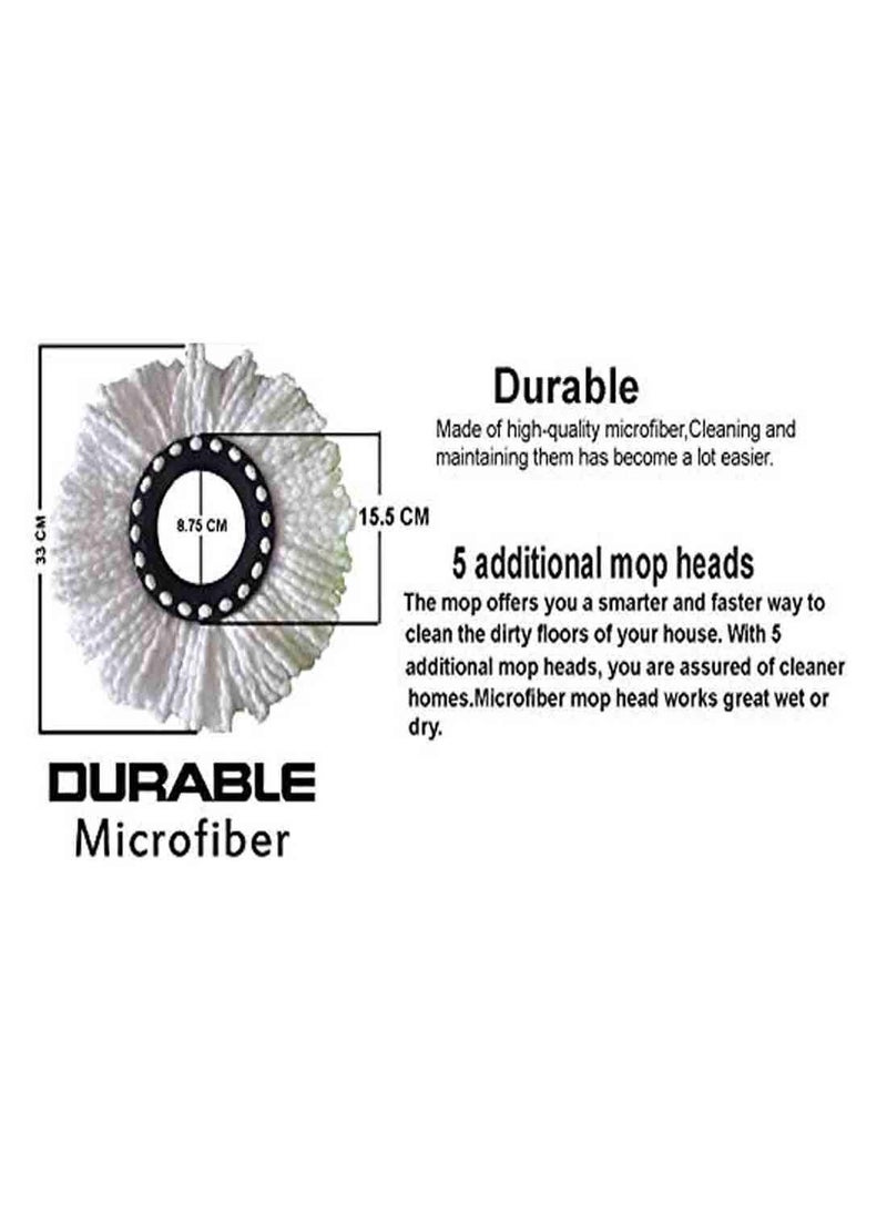 Whitecloud TRANSFORMING HOMES Whitecloud TRANSFORMING HOMES Pack of 5 Replacement Microfiber Heads for 360 Rotating Easy Spin Mop Cleaner Duster  - Image 2