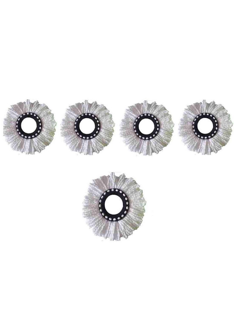 Whitecloud TRANSFORMING HOMES Whitecloud TRANSFORMING HOMES Pack of 5 Replacement Microfiber Heads for 360 Rotating Easy Spin Mop Cleaner Duster  - Image 1