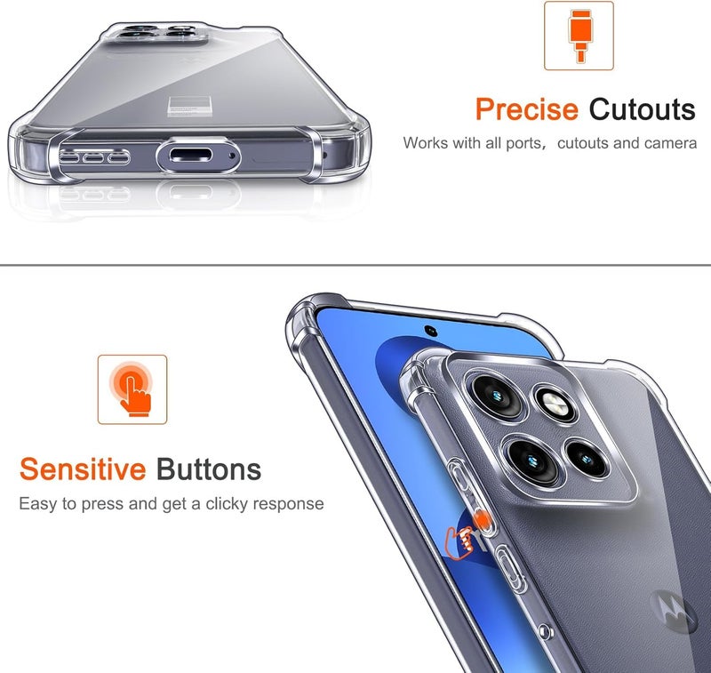 Lustree Back Cover Transparent Case Compatible with Motorola Edge 70 Back Cover | Shockproof Bumper Side Protection | Anti-Scratch Flexible TPU - Image 5