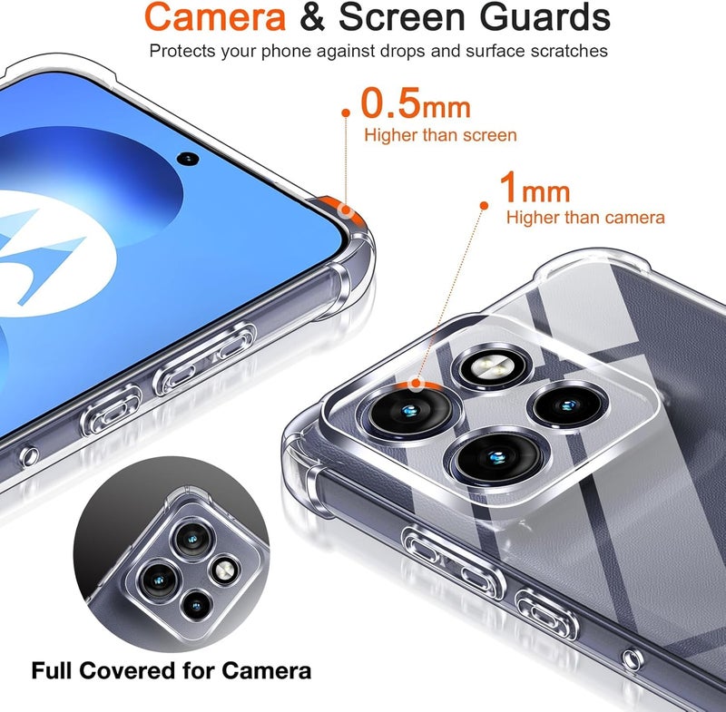 Lustree Back Cover Transparent Case Compatible with Motorola Edge 70 Back Cover | Shockproof Bumper Side Protection | Anti-Scratch Flexible TPU - Image 3
