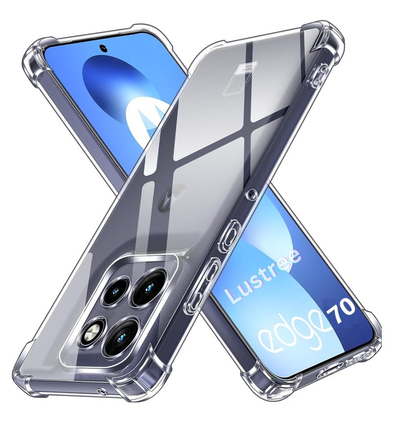 Lustree Back Cover Transparent Case Compatible with Motorola Edge 70 Back Cover | Shockproof Bumper Side Protection | Anti-Scratch Flexible TPU - Image 1