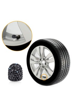 Y&D Tire Valve Stem Caps, Sarkling Handmade Crystal Rhinestone Universal Car Caps Chrome  - Image 2