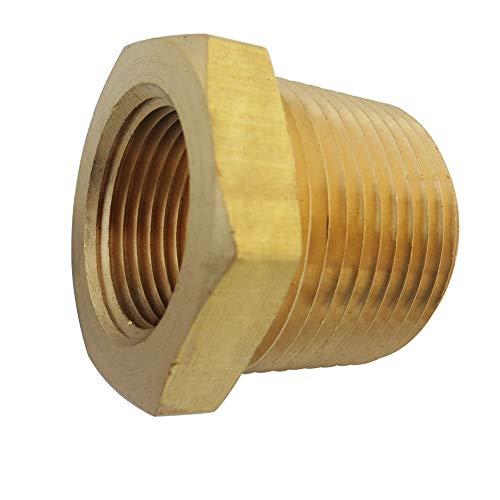 TL TOOLEGIN 3/4" NPT Male x 1/4" NPT Female Brass Bushing Reducer Reducing Pipe Adapter Fitting 5pcs 1200 PSI - Image 3