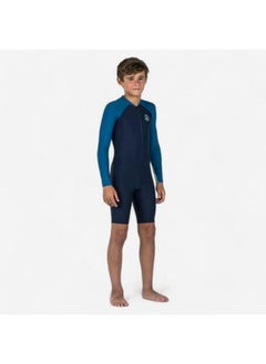Boys' Wetsuit - Shorty 100 Long-Sleeved - Two-tone Blue